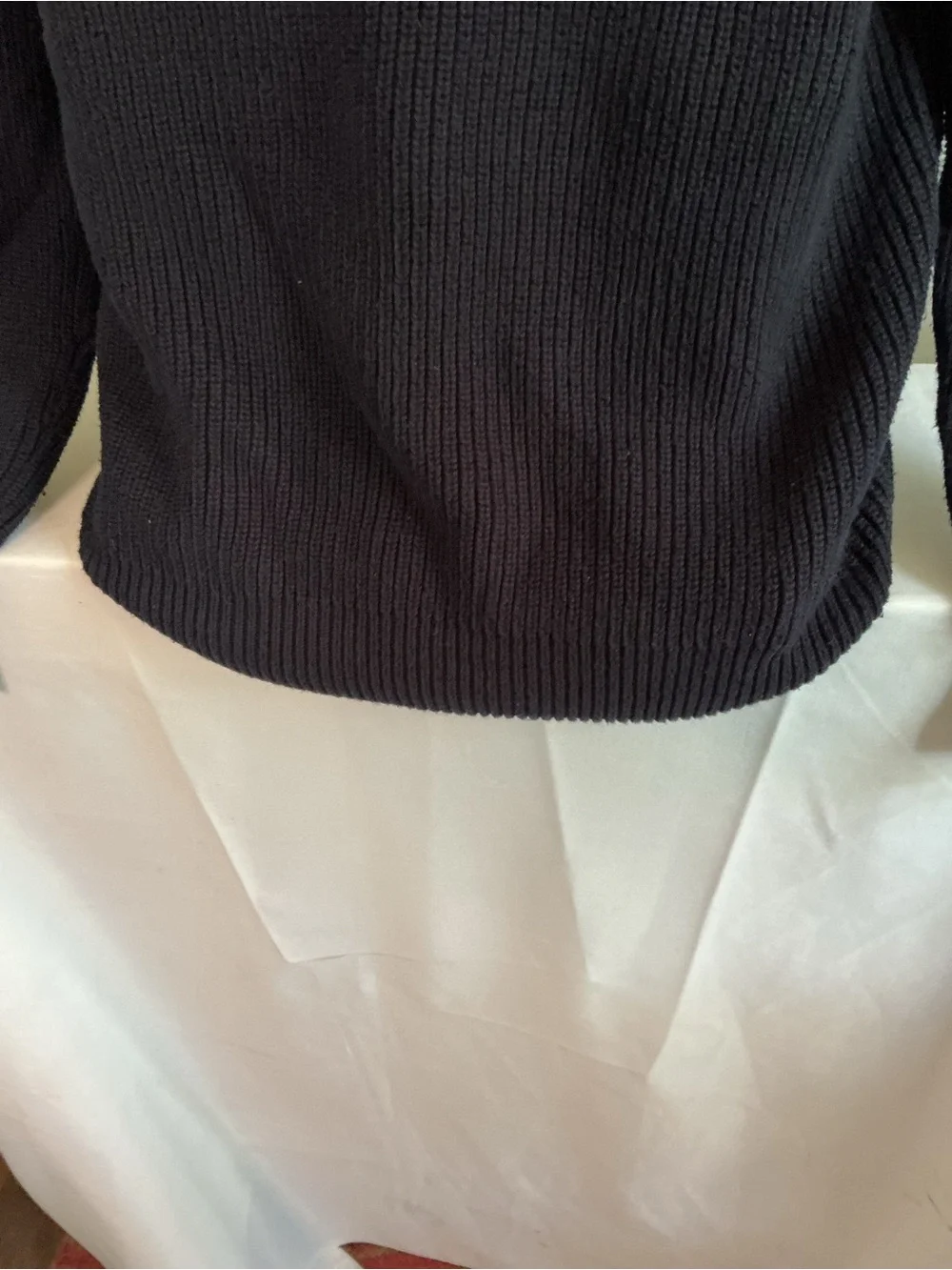 J. Crew Woodsman Navy Crewneck Sweater with Tan Shoulder Patches
